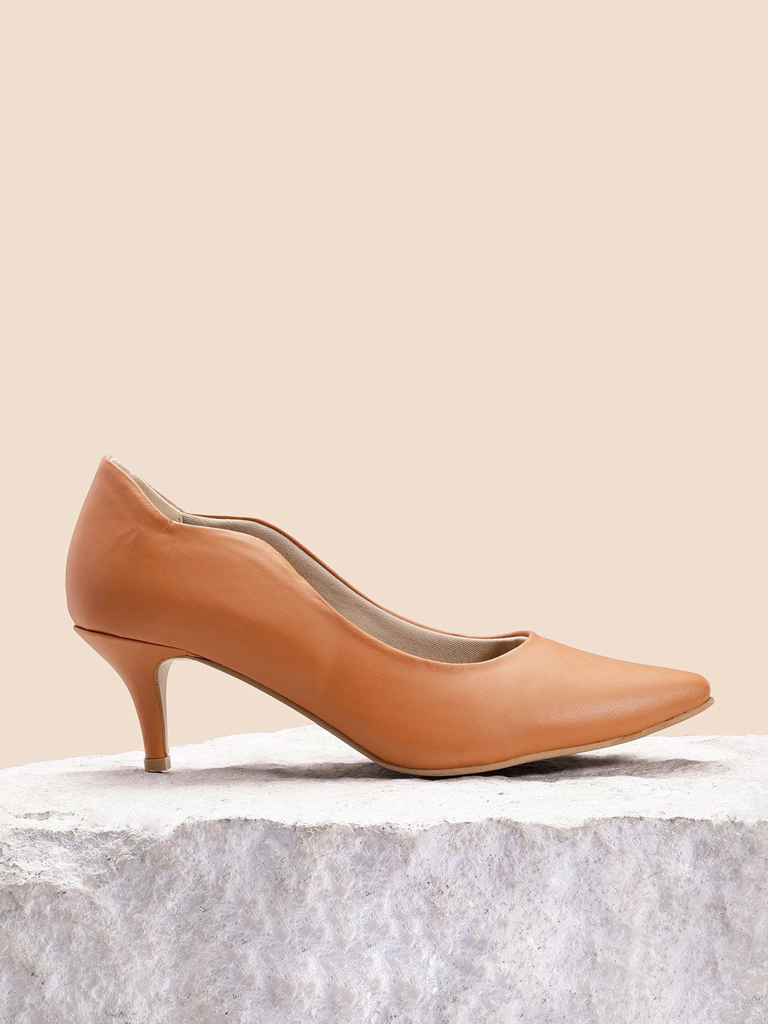 her by invictus Women Tan Solid Pumps Price in India