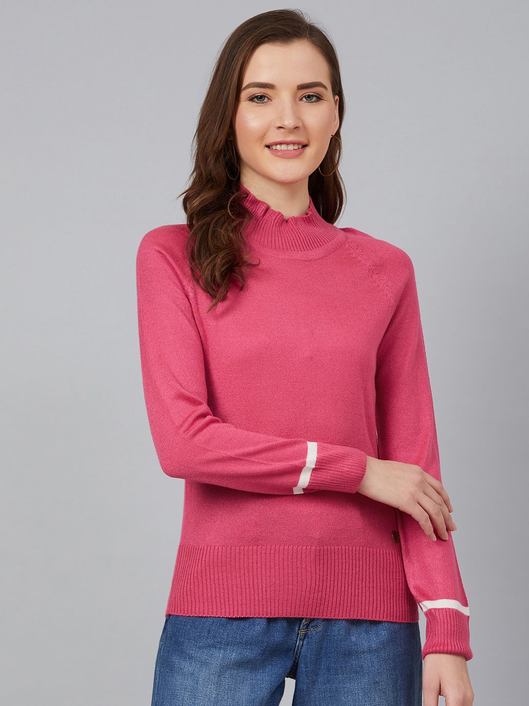 Cayman Women Pink Solid Pullover Price in India