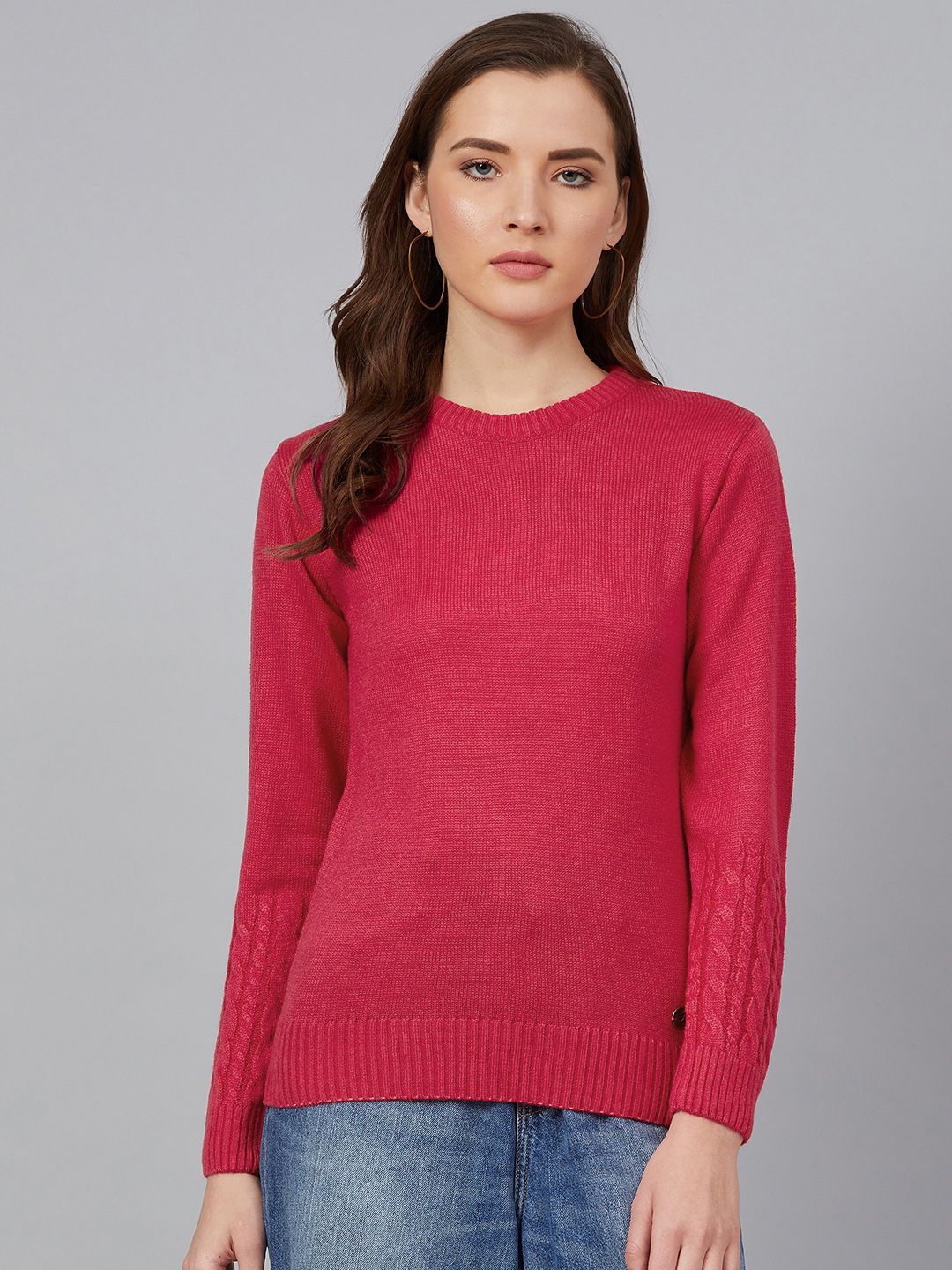 Cayman Women Pink Solid Pullover Price in India