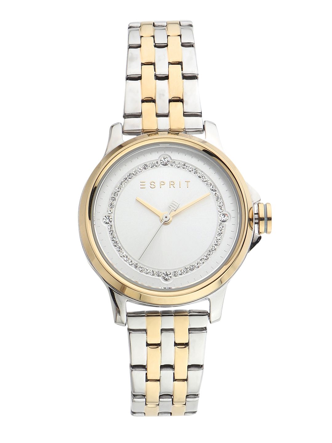 ESPRIT Women Silver-Toned Embellished Analogue Watch ES1L144M0105 Price in India