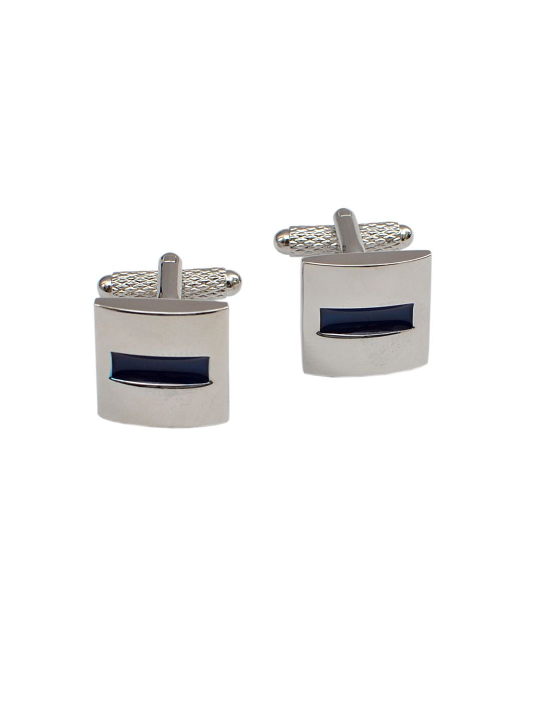 Alvaro Castagnino Silver-Toned & Blue Cufflinks