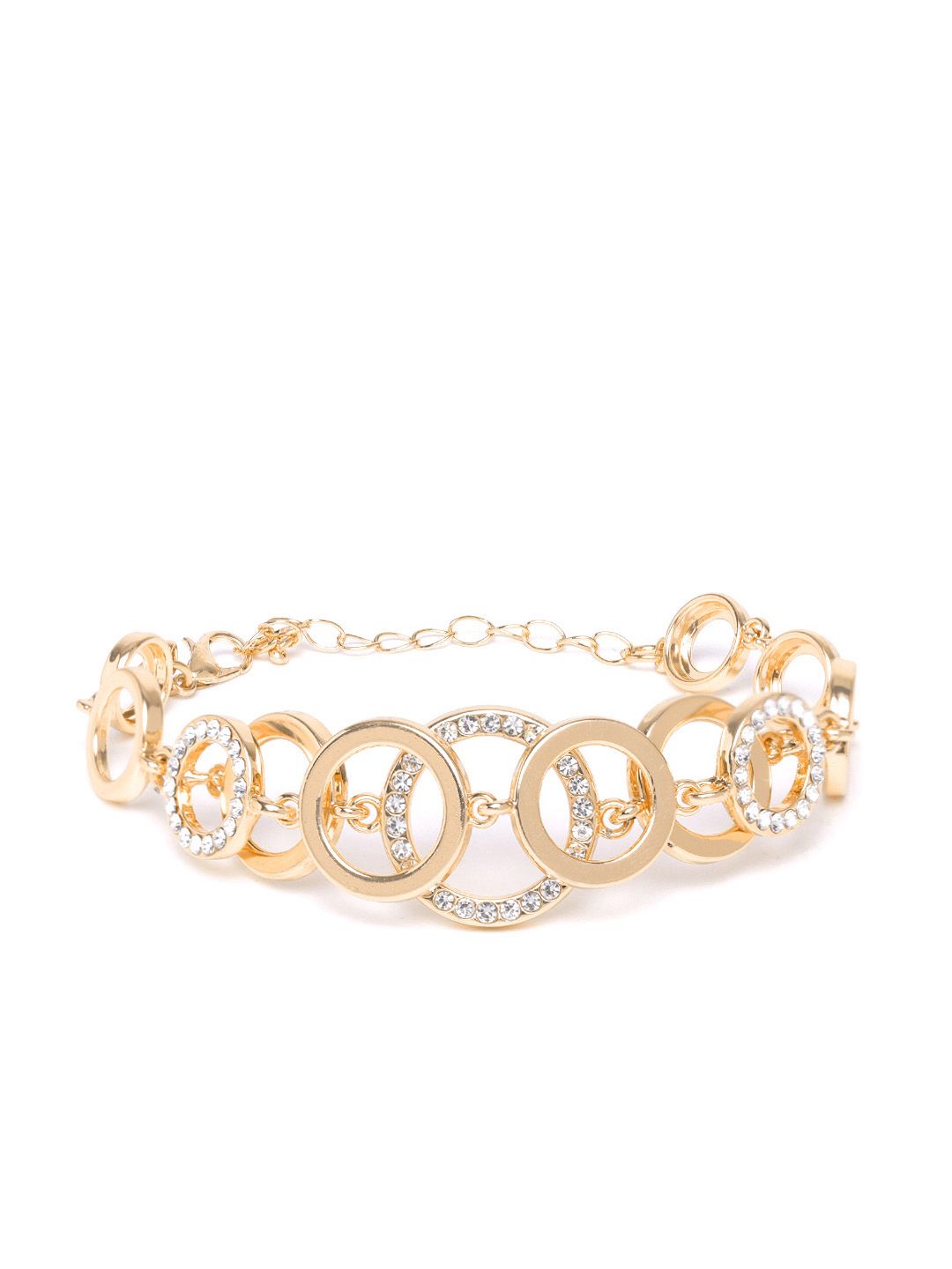 YouBella Gold-Plated Stone Studded Link Bracelet Price in India
