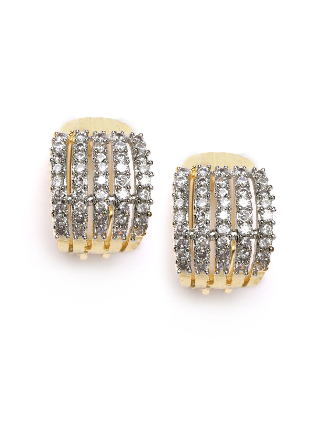 YouBella Gold-Plated Stone-Studded Contemporary Studs Price in India