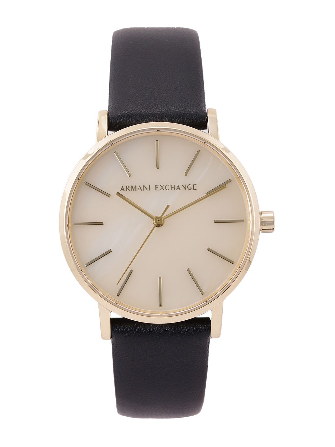 Armani Exchange Women Cream-Coloured Leather Analogue Watch AX5561 Price in India