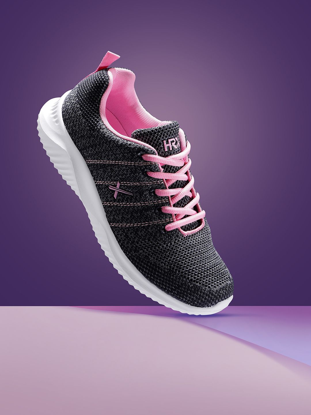 HRX by Hrithik Roshan Women Black & Pink Soft Walk Shoe Price in India