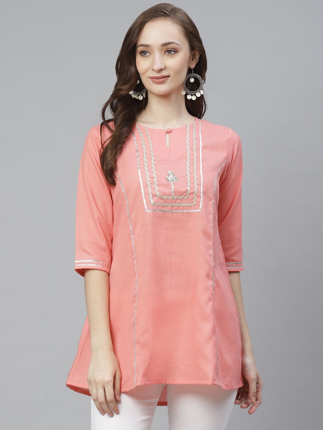 Bhama Couture Pink Gotta Patti Ethnic Tunic Price in India