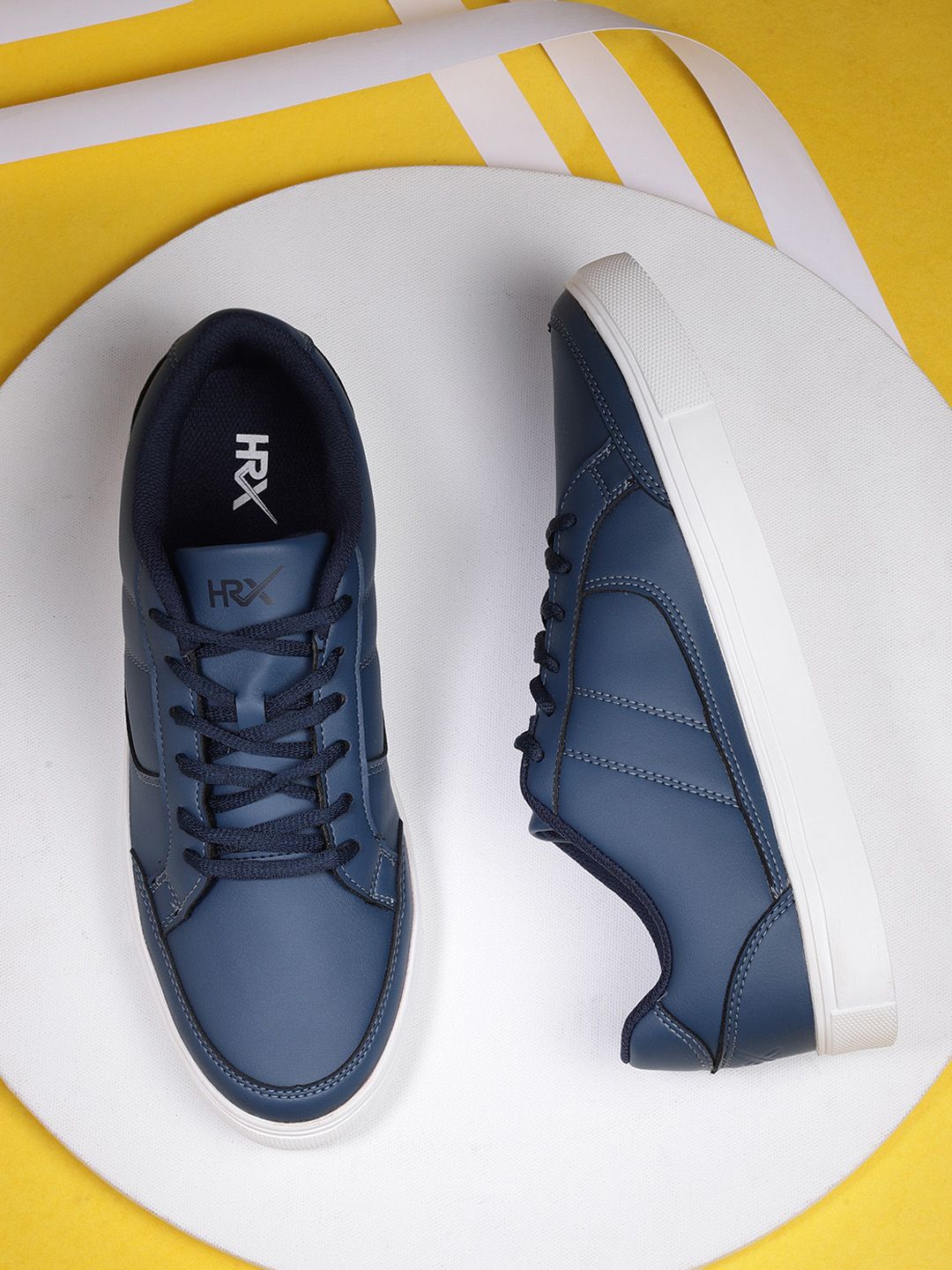 HRX by Hrithik Roshan Men Blue Solid Skate Street Sneakers