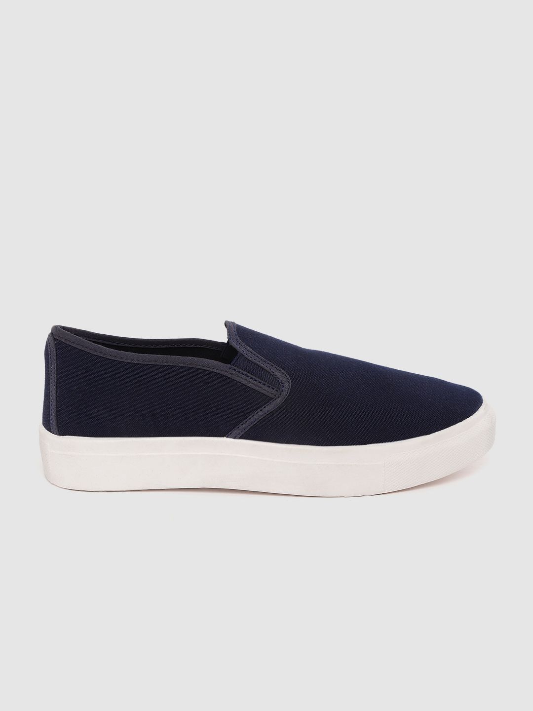 Roadster Men Navy Blue Solid Slip-On Sneakers