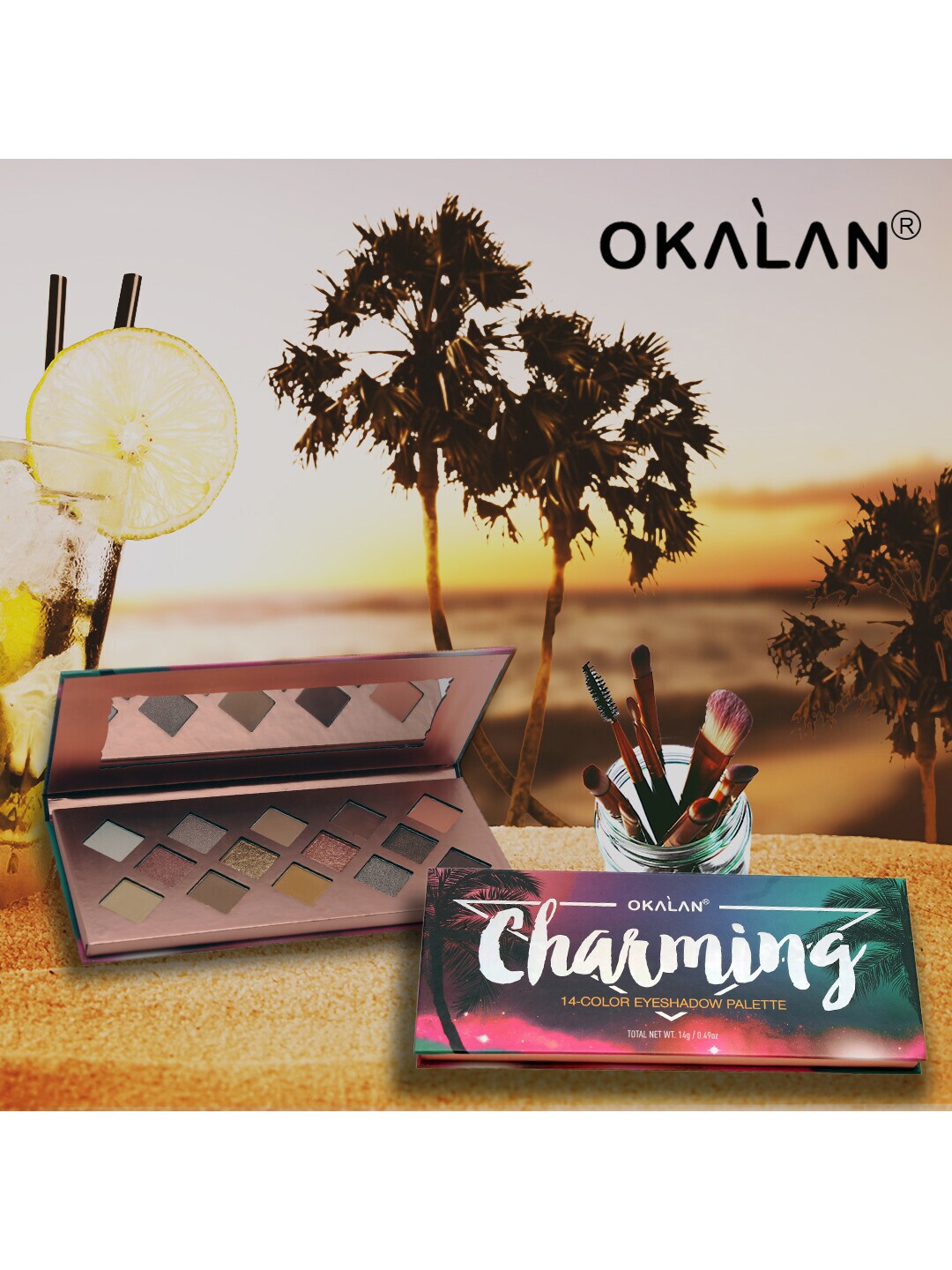 OKALAN 14 Color Eyeshadow Palette- Charming Price in India