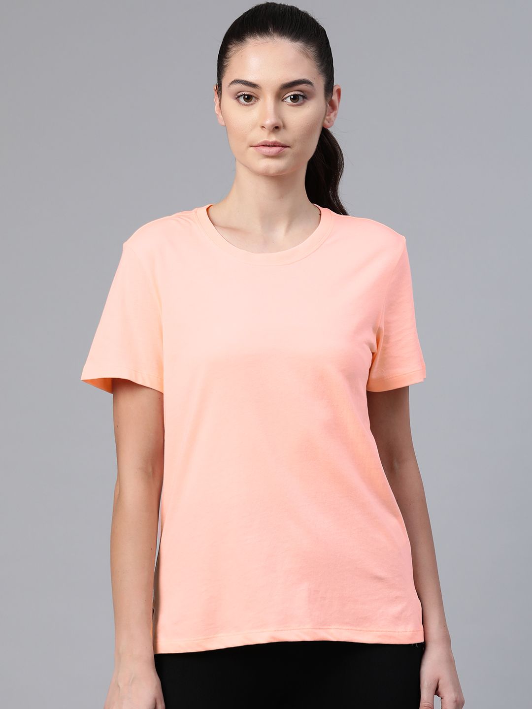 ADIDAS Women Neon Pink Solid GO-TO Training T-Shirt Price in India