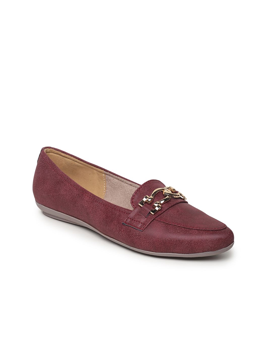 VALIOSAA Women Maroon Solid Ballerinas