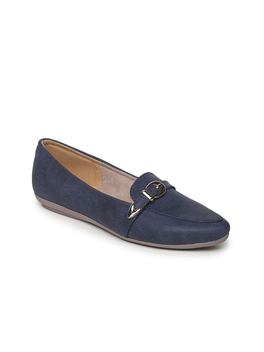 VALIOSAA Women Navy Blue Solid Ballerinas