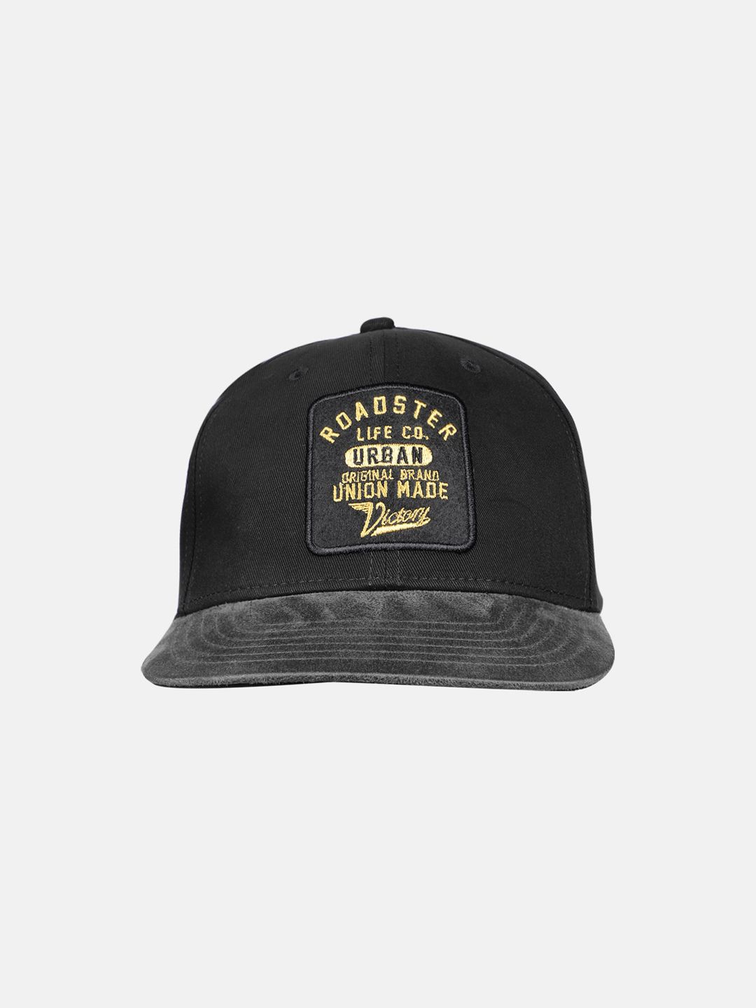 Roadster Unisex Black Embroidered Snapback Cap Price in India