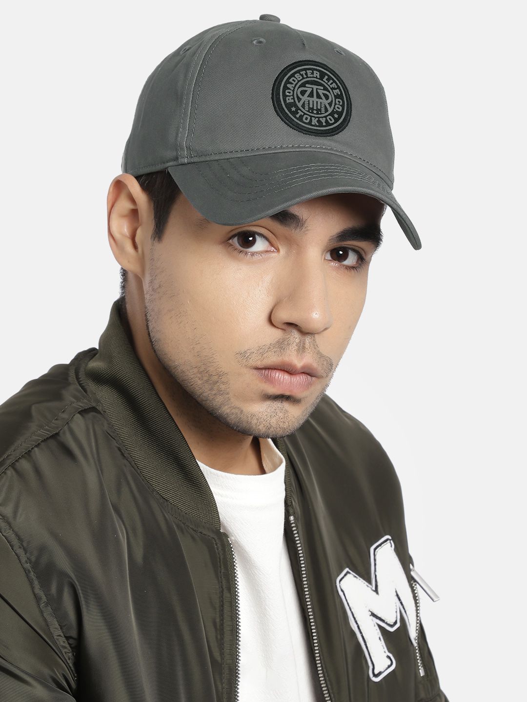 Roadster Unisex Grey Printed Baseball Cap