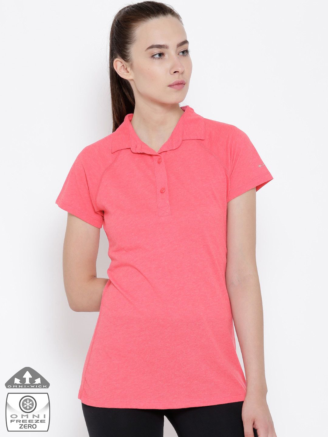 Columbia Coral Pink Silver Ridge Zero Polo Outdoor T-shirt Price in India