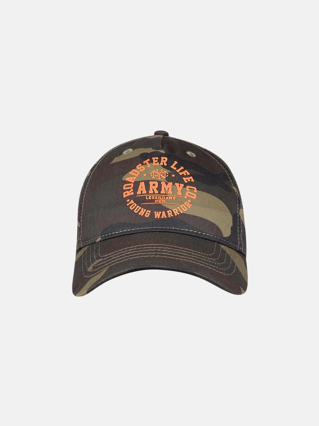 Roadster Unisex Brown & Olive Green Camouflage Printed Baseball Cap Price in India