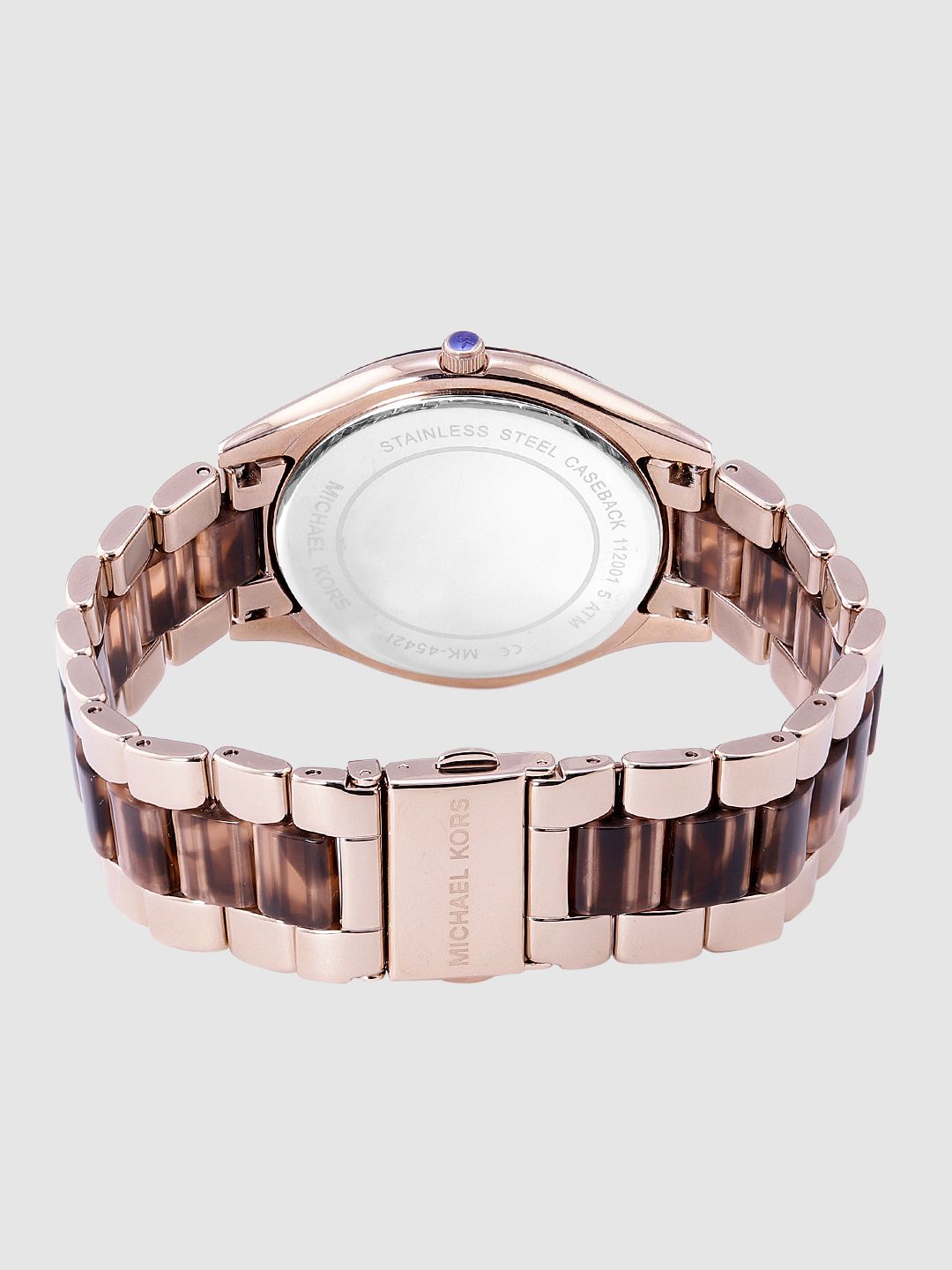 Buy Michael Kors Women Rose Gold-Toned Slim Runway Analogue  display picture 1