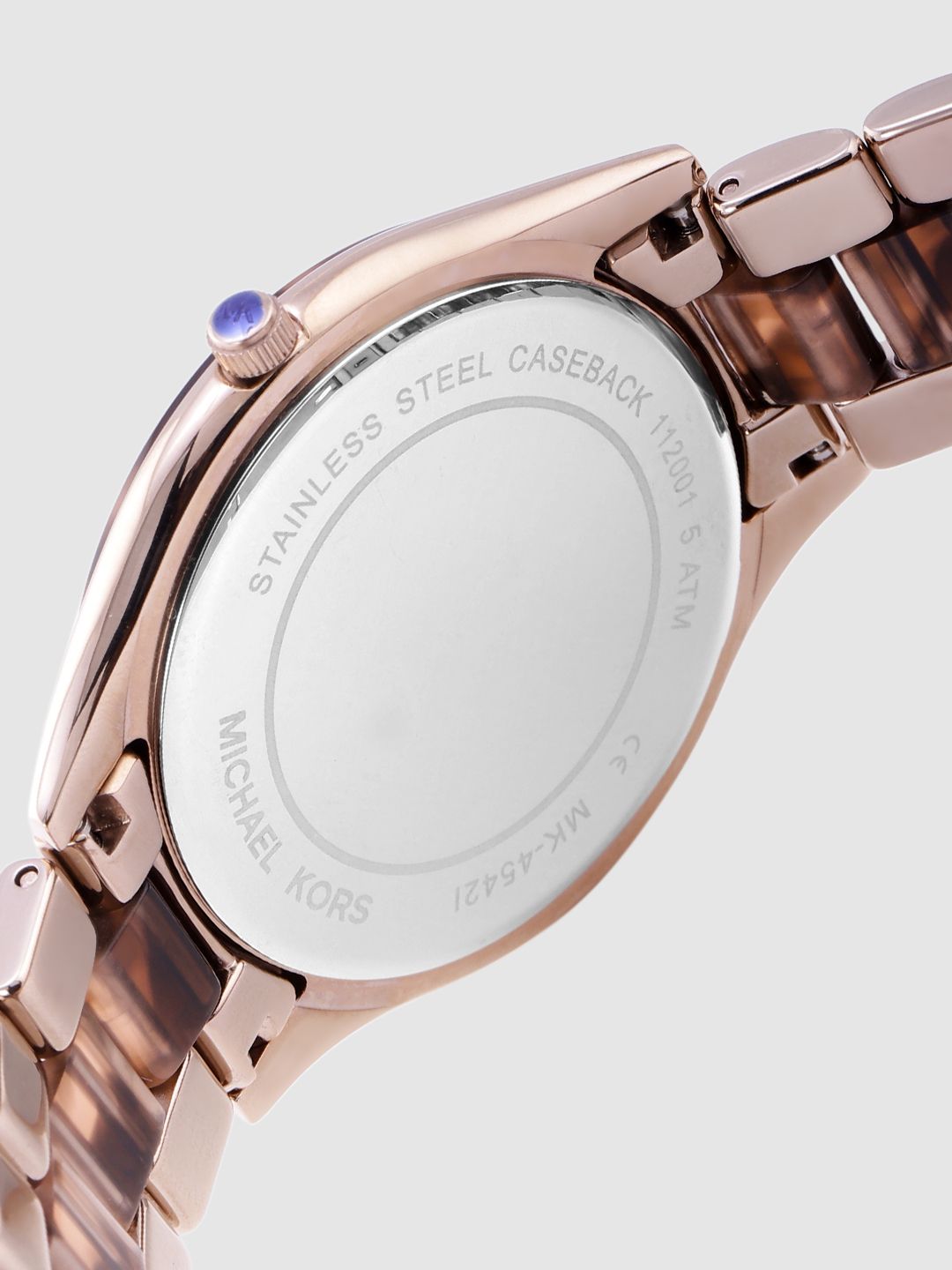 Buy Michael Kors Women Rose Gold-Toned Slim Runway Analogue  display picture 1