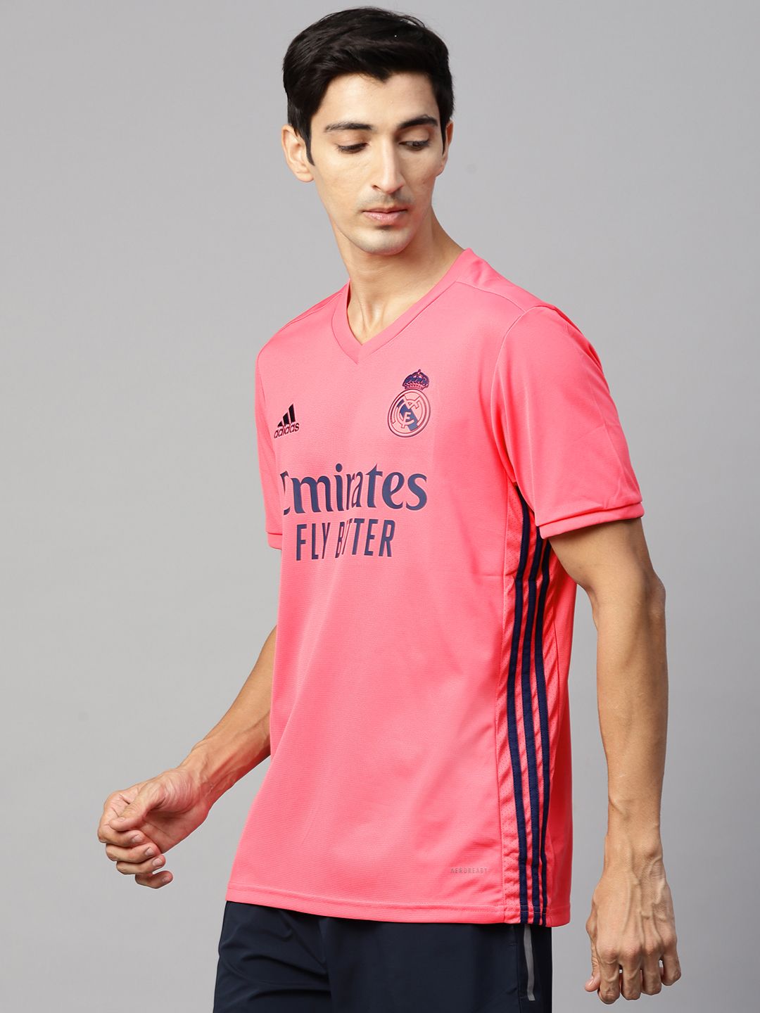 Buy ADIDAS Men Pink and Blue Printed Real Madrid Away Football