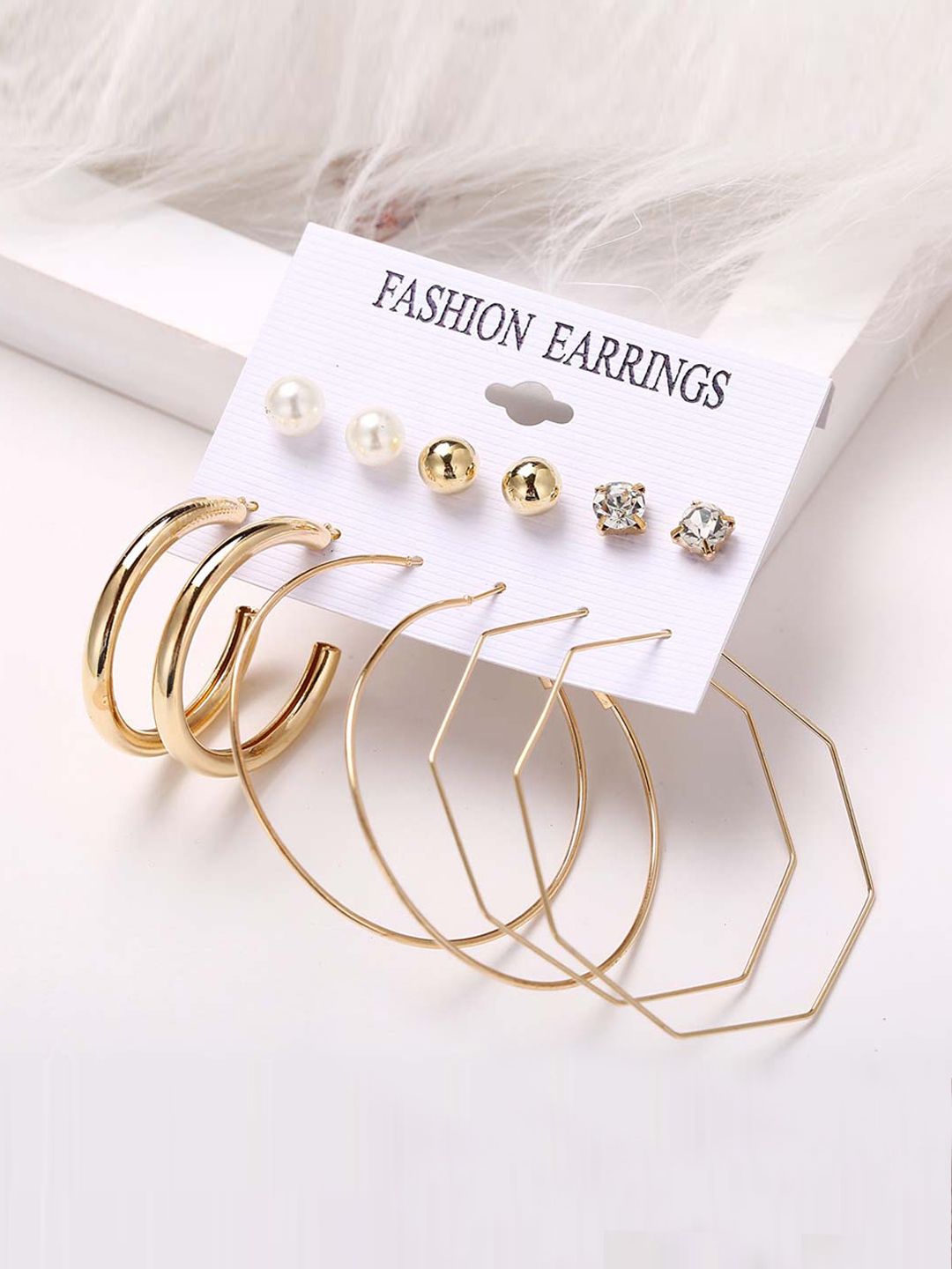 Jewels Galaxy Set of 6 Gold-Plated Earrings Price in India