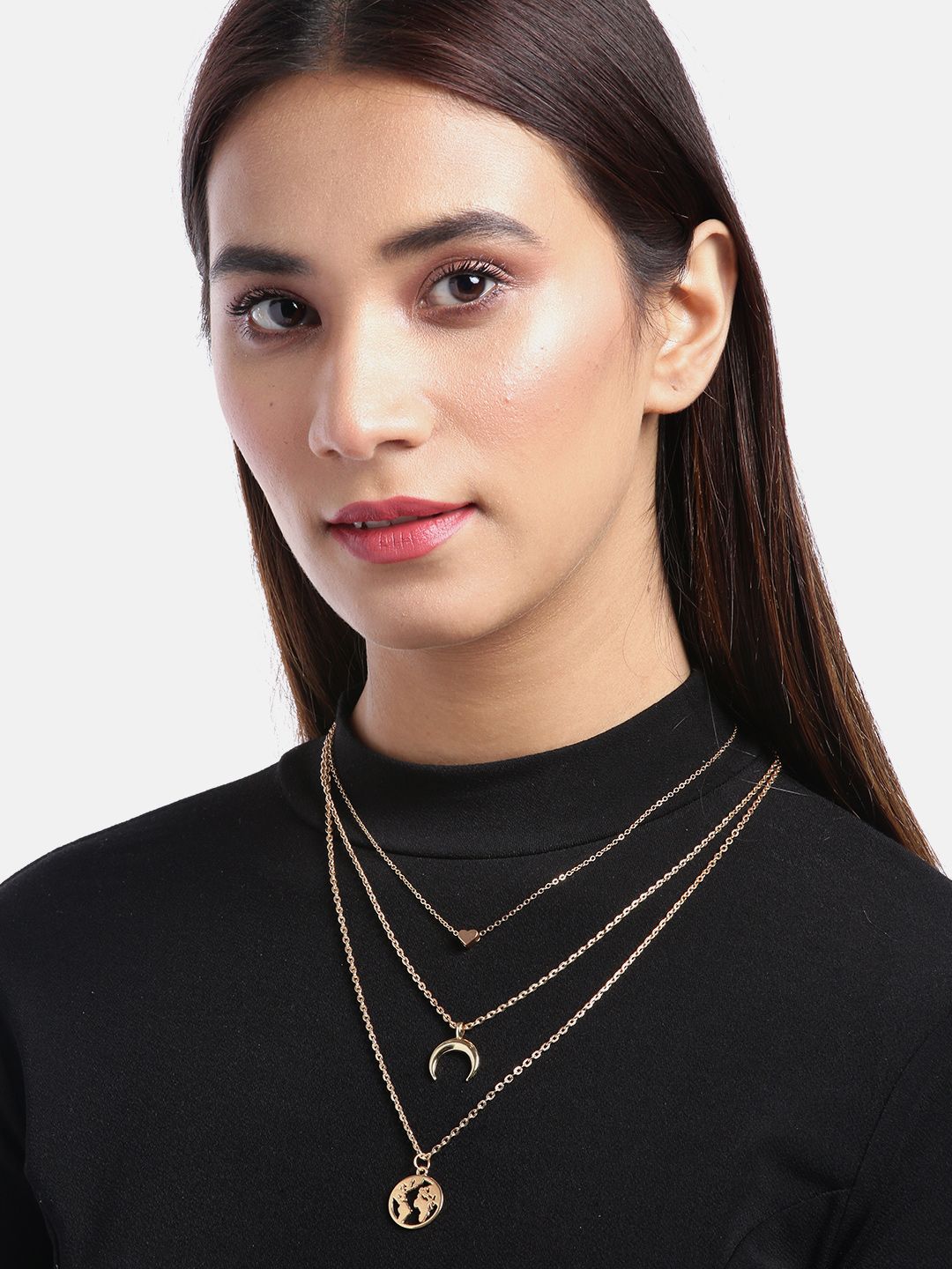 Jewels Galaxy Gold-Plated Layered Necklace Price in India