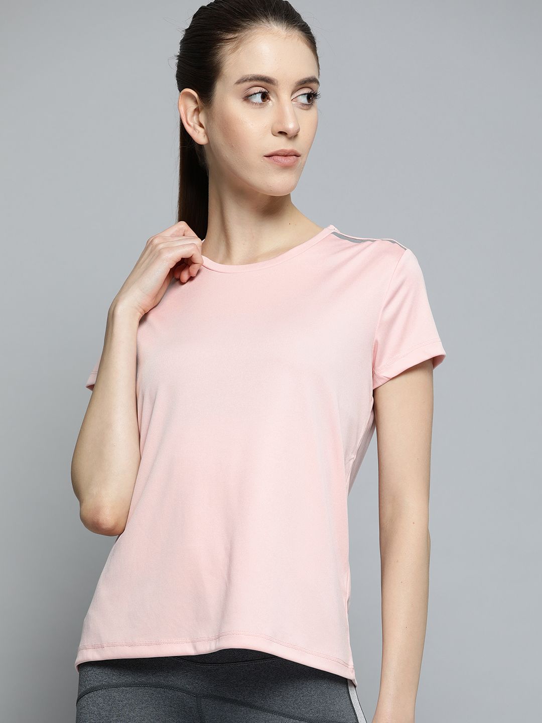 HRX by Hrithik Roshan Women Peachskin Solid Rapid-Dry Training T-shirt