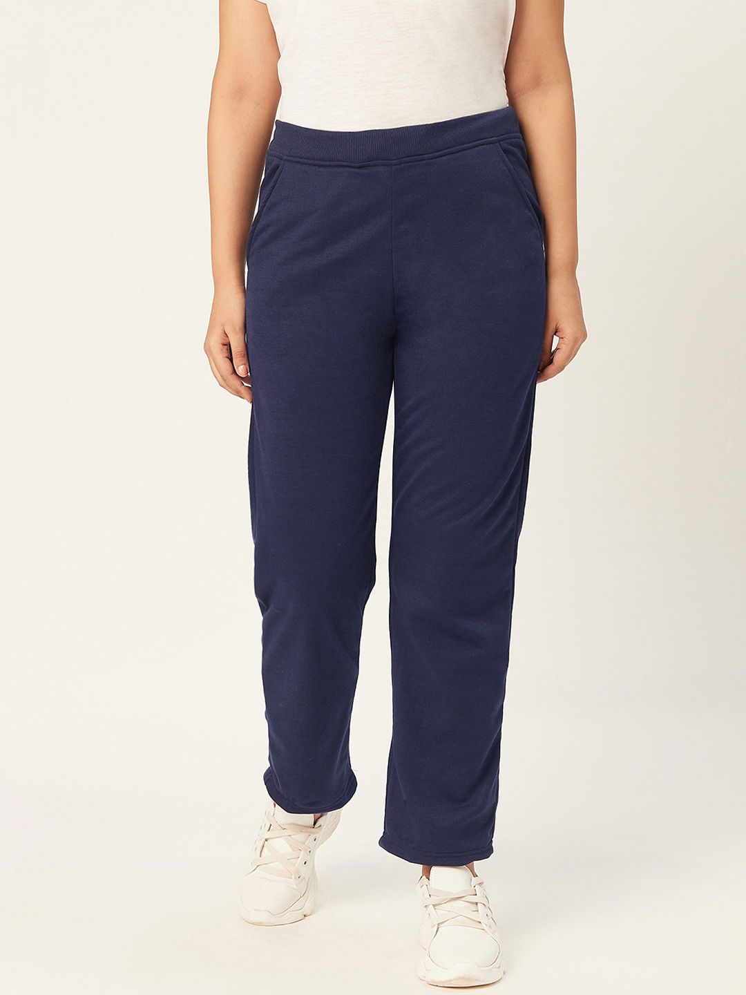 Alsace Lorraine Paris Women Navy Blue Solid Track Pants Price in India