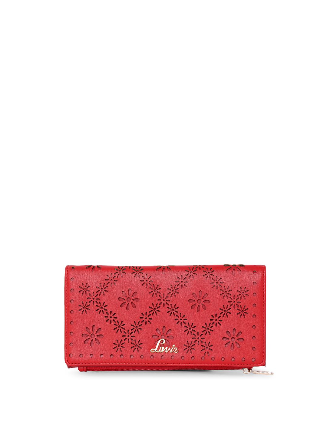 Lavie Women Red Cut-Out Design Two Fold Wallet Price in India