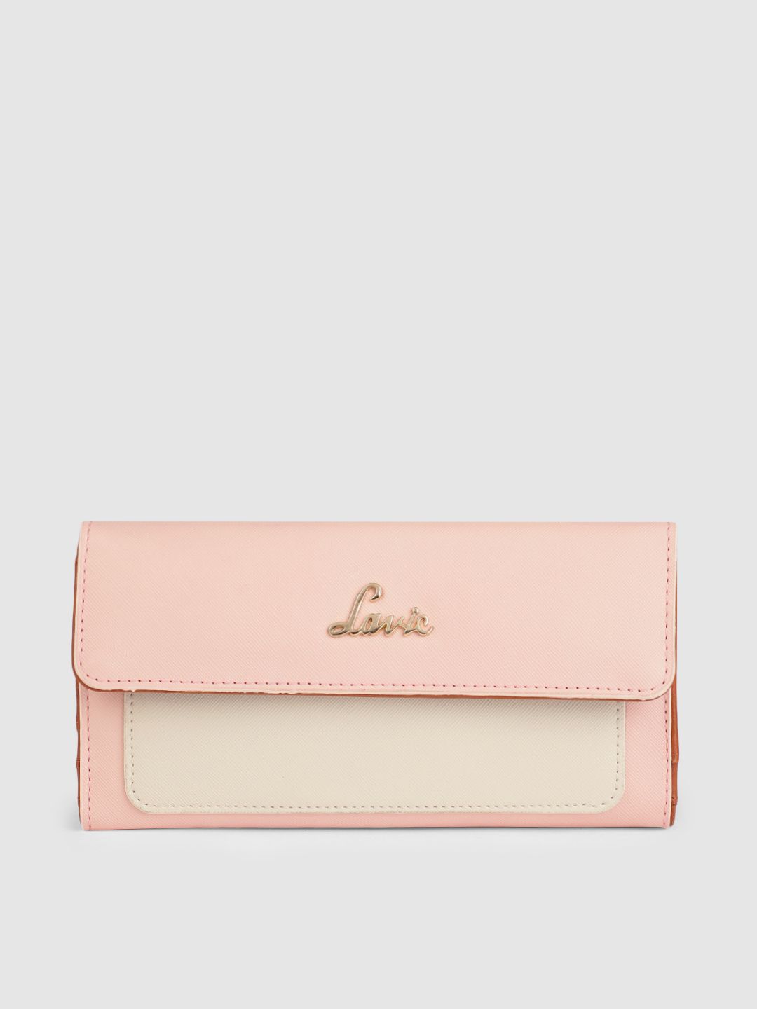 Lavie Women Pink Solid PU Three Fold Wallet Price in India