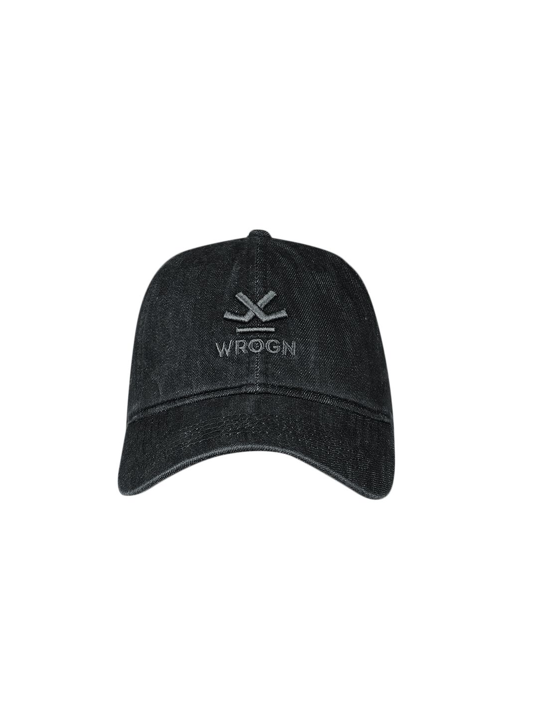WROGN Unisex Black Embroidered Baseball Cap Price in India