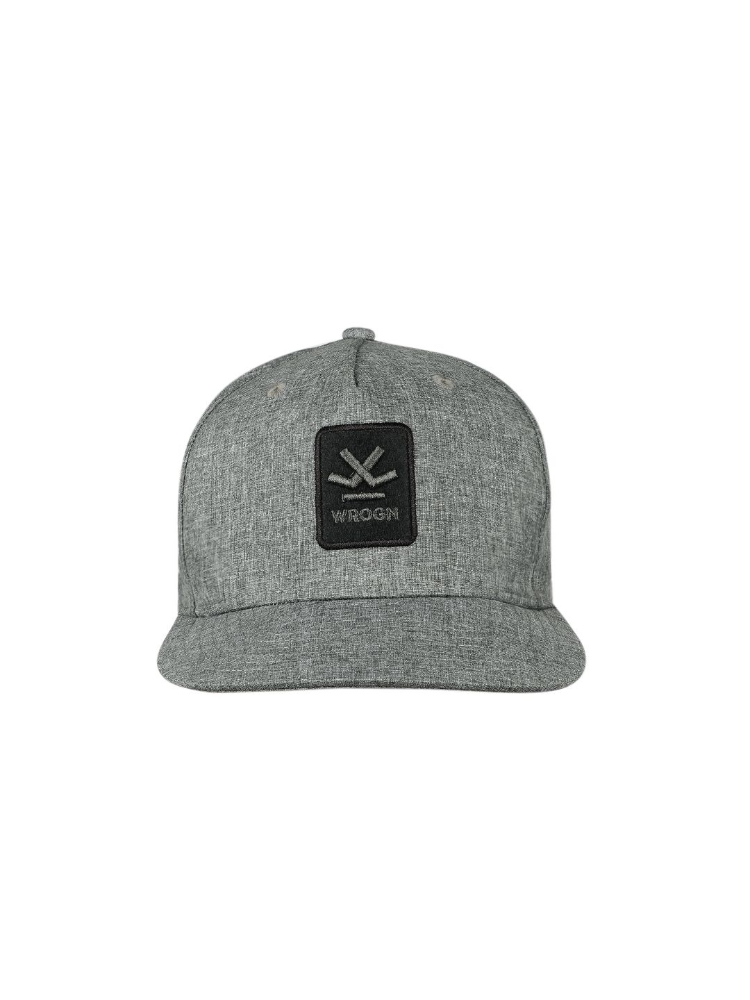 WROGN Unisex Grey Embroidered Snapback Cap Price in India