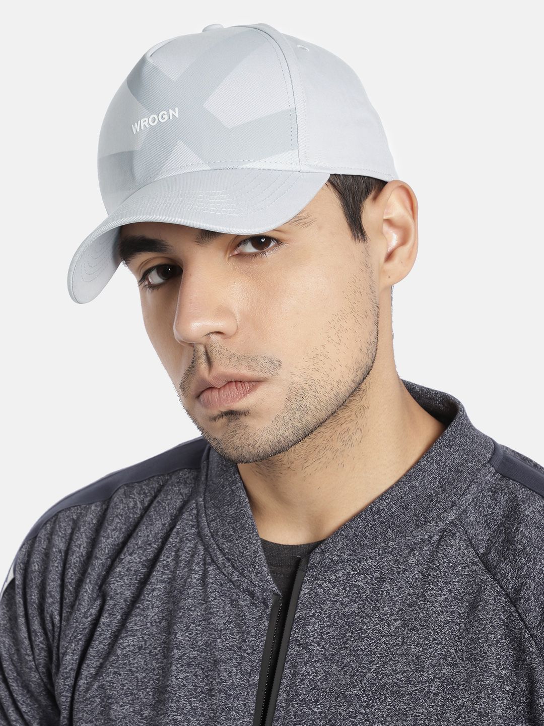 WROGN Unisex Grey Printed Baseball Cap