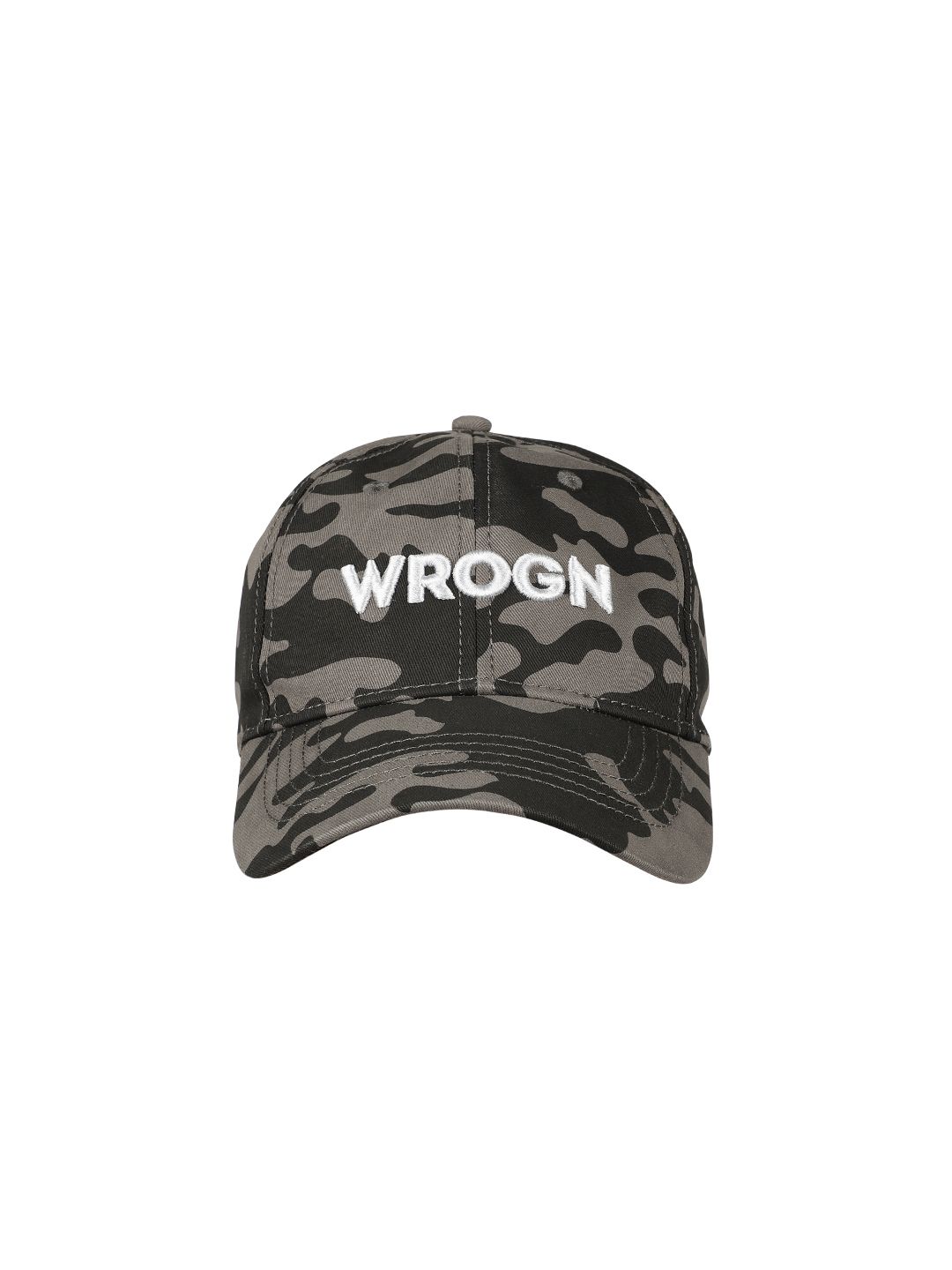 WROGN Unisex Black & Grey Printed Baseball Cap Price in India