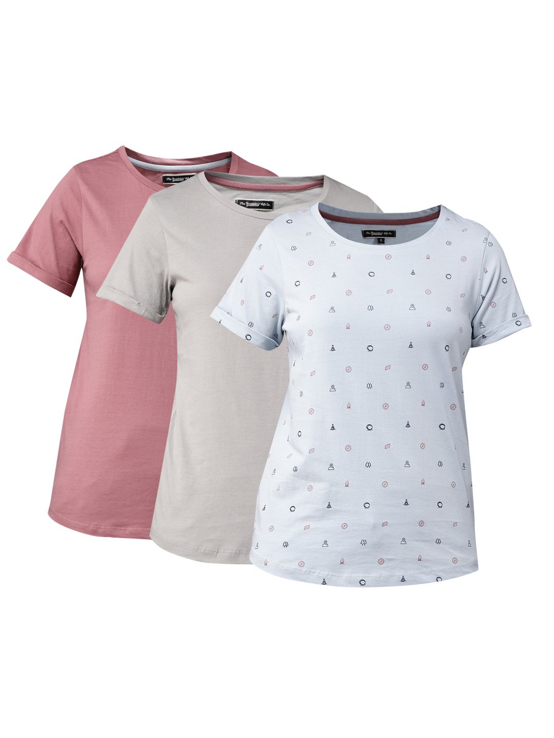 Roadster Women Pack Of 3 Pure Cotton Solid T-shirts