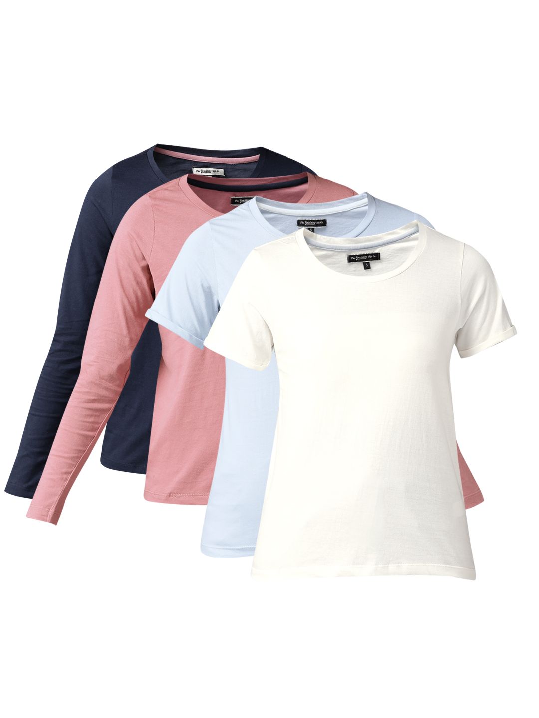 Roadster Women Pack of 4 Solid Pure Cotton Round Neck T-shirt