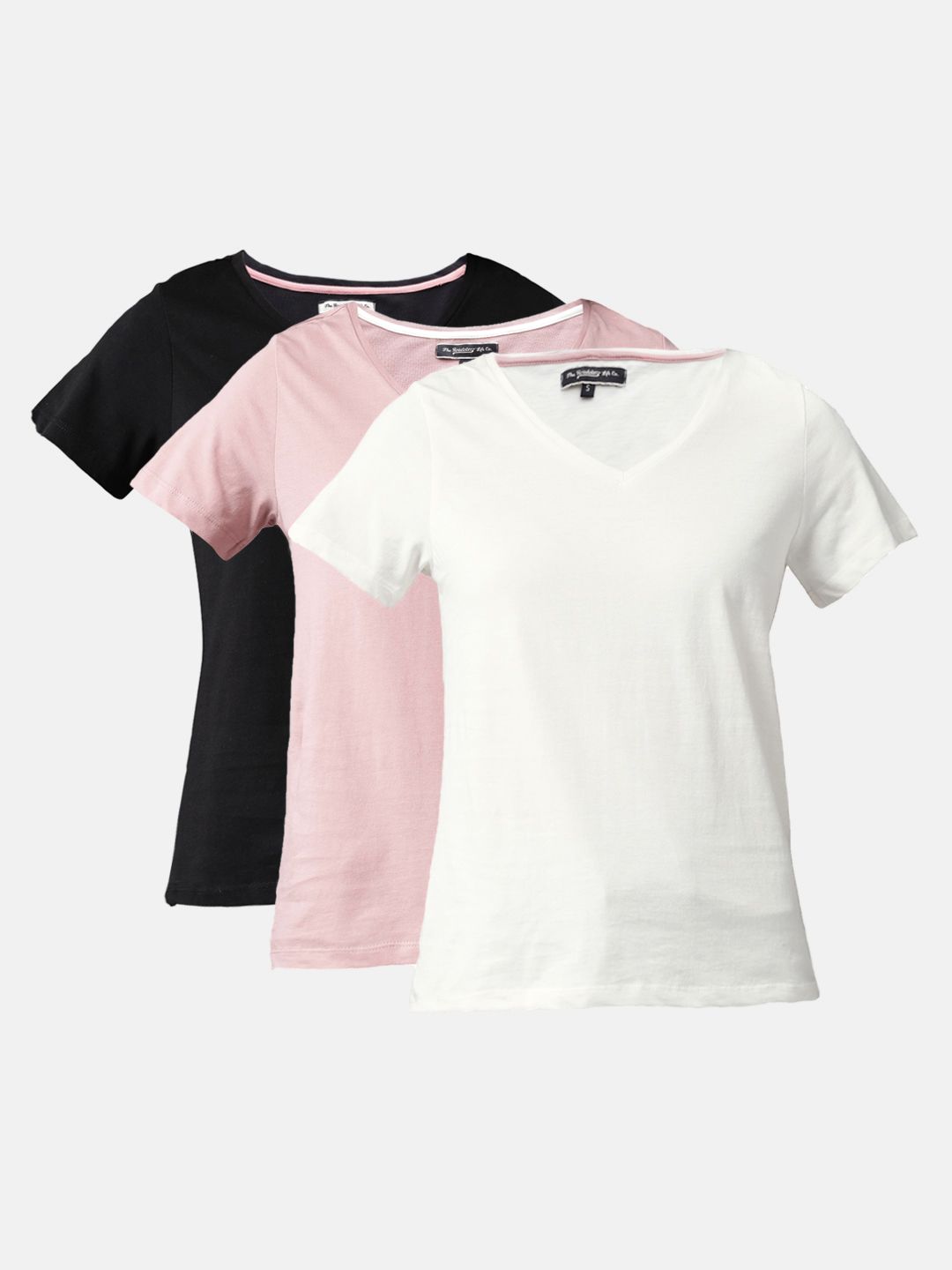 Roadster Women Pack Of 3 Solid V-Neck T-shirts