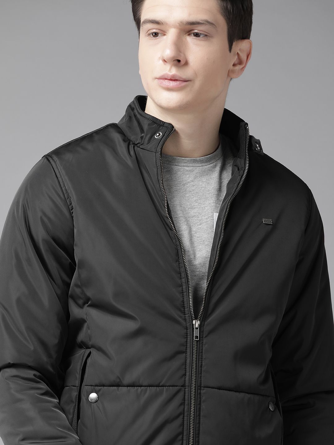 Roadster Men Black Solid Bomber Jacket