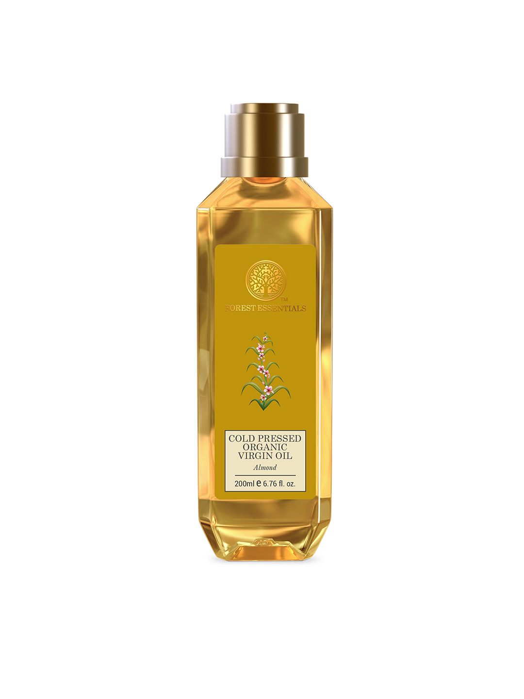 Forest Essentials Organic Cold Pressed Virgin Almond Oil For Hair & Skin - 200ml