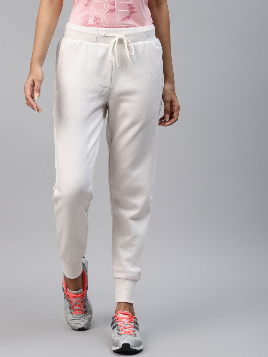 Alcis Women White Straight Fit Solid Outdoor Joggers Price in India