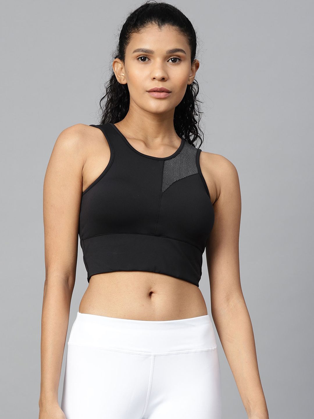 Skyria Women Black Solid Non-Wired Heavily Padded Rapid Dry Sports Bra SSU009C3XS Price in India