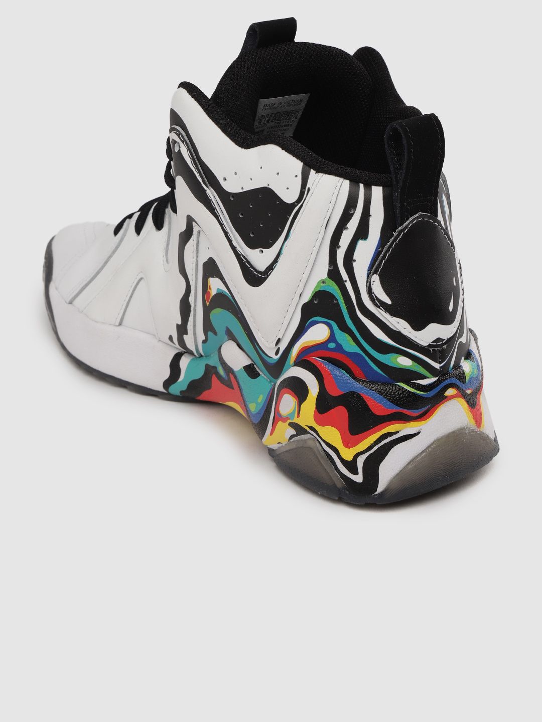 Buy Reebok Classic Men White & Black Printed Kamikaze II Mid-Top