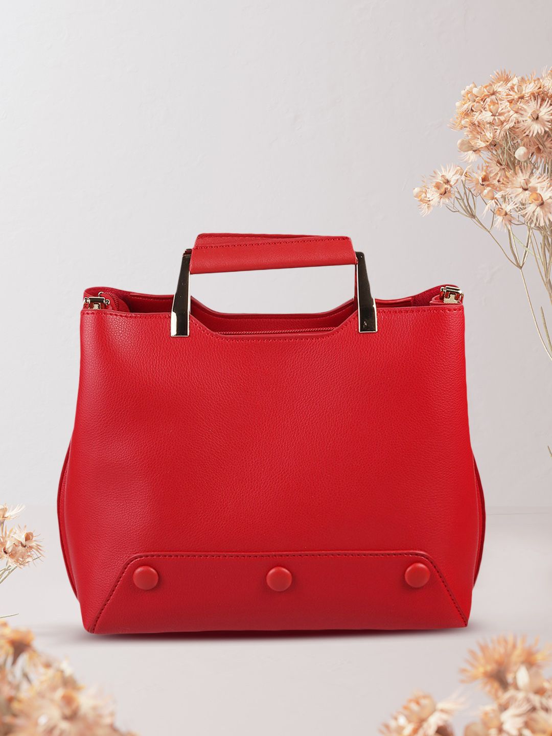 Metro Red Solid Handheld Bag Price in India
