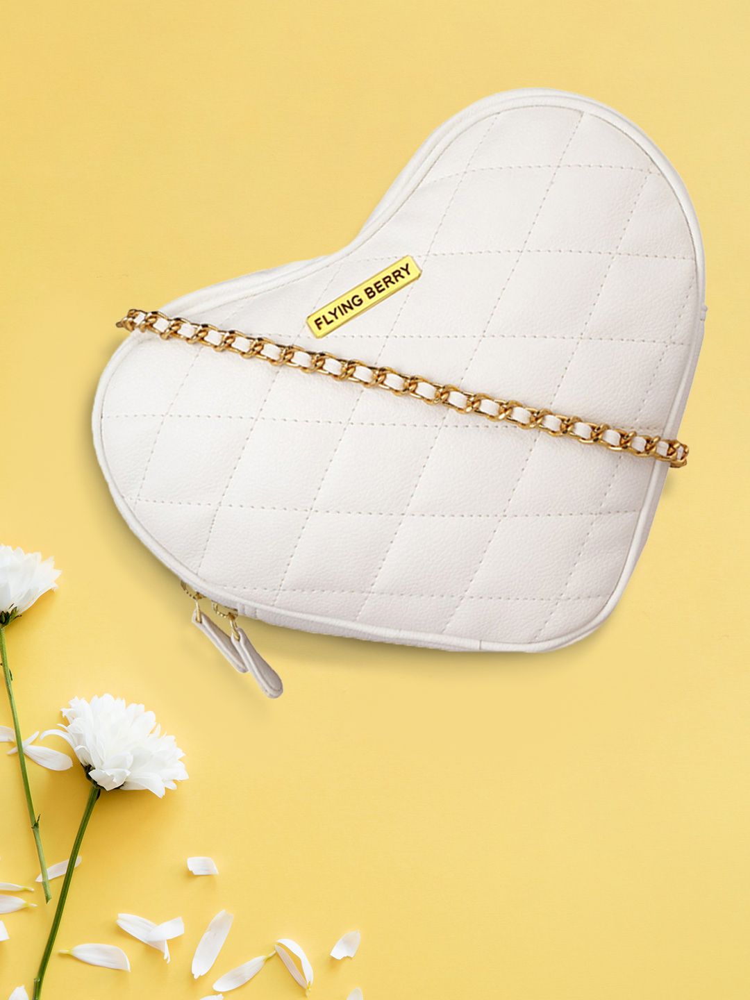 FLYING BERRY White Textured Sling Bag Price in India