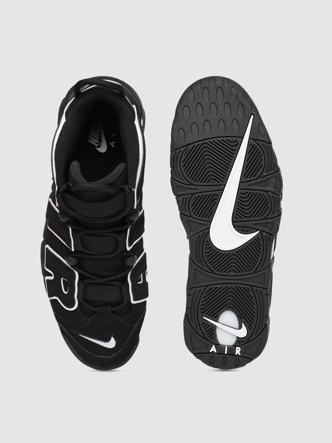 Buy Nike Men Black AIR MORE UPTEMPO Running Shoes - Sports Shoes