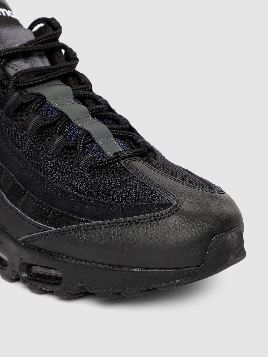 Buy Nike Unisex Black AIR MAX 95 ESSENTIAL Leather Sneakers