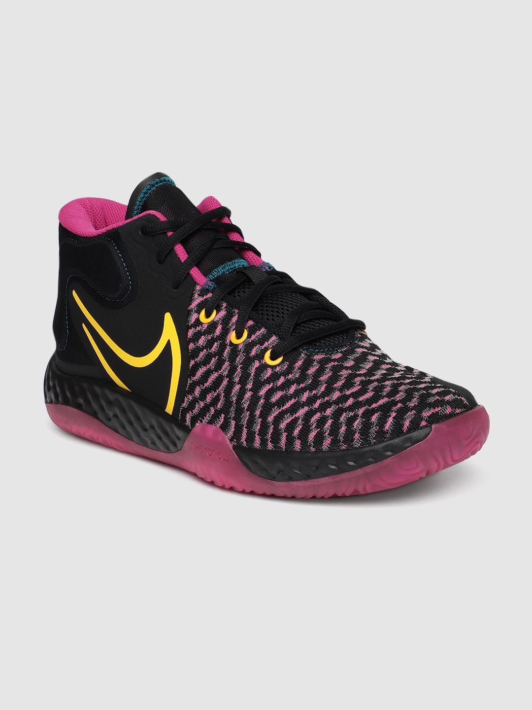 pink and black basketball shoes