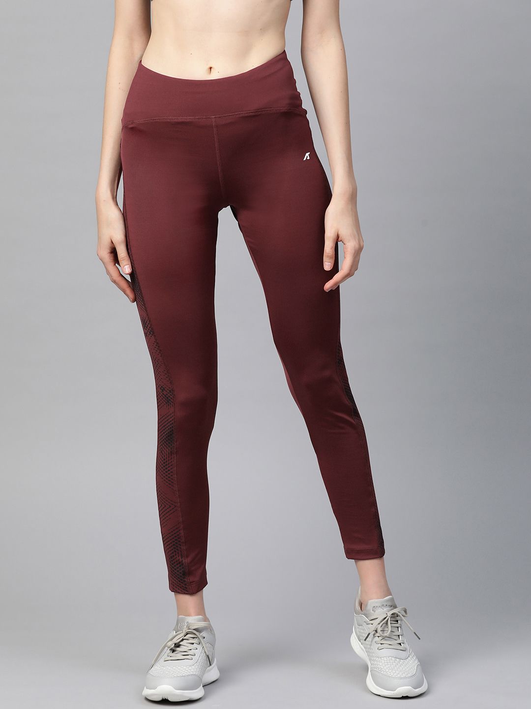 Alcis Women Maroon Solid Cropped Tights Price in India