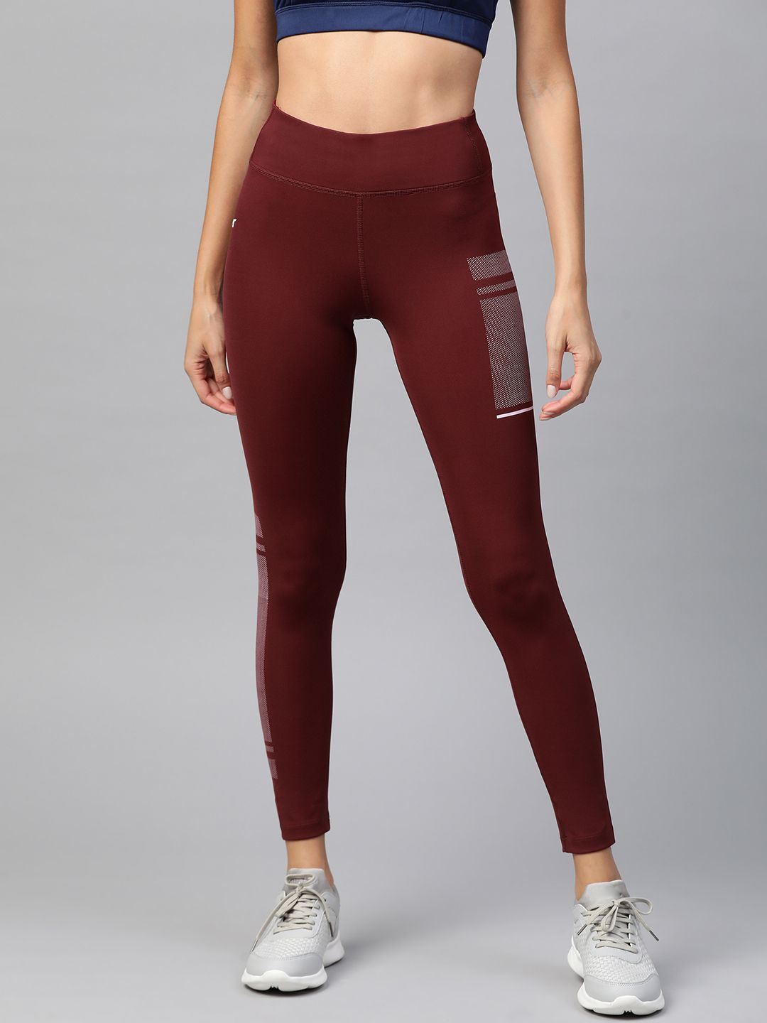 Alcis Women Maroon Solid Cropped Tights Price in India