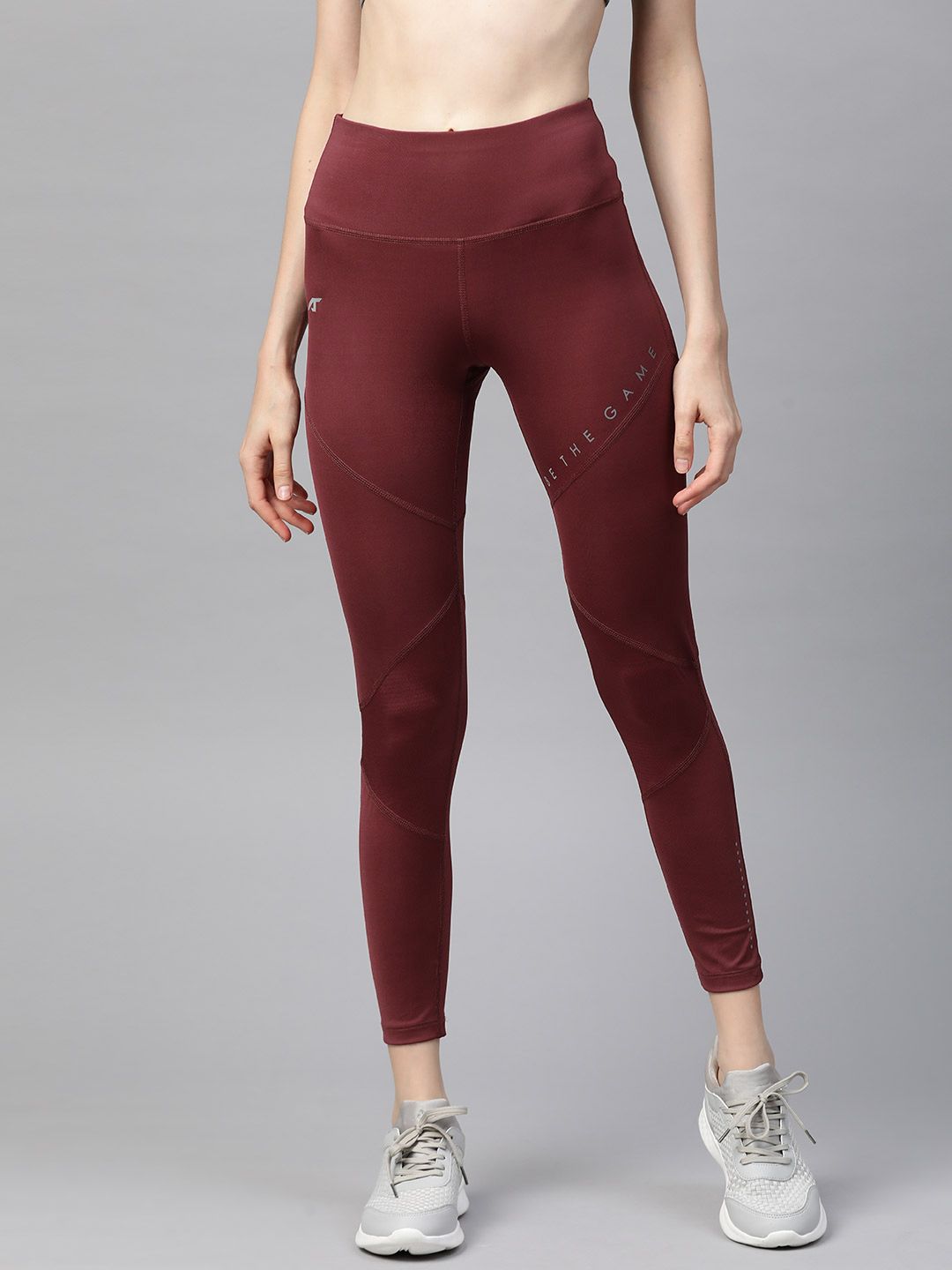 Alcis Women Maroon Solid Cropped Tights Price in India