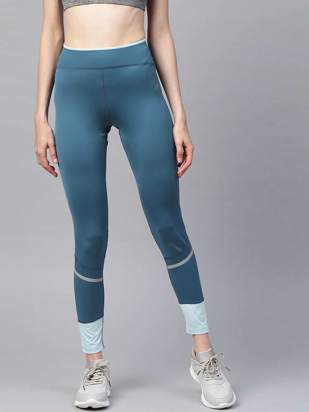 Alcis Women Teal Blue Solid Cropped Tights Price in India